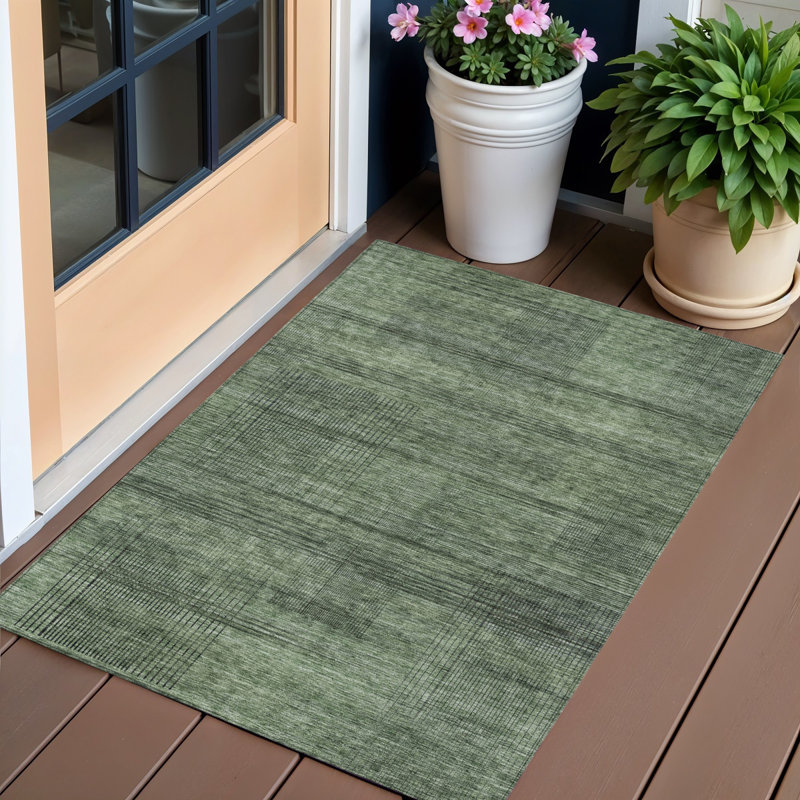 Tapis intérieur lavable rayé gris 3 pi x 5 pi