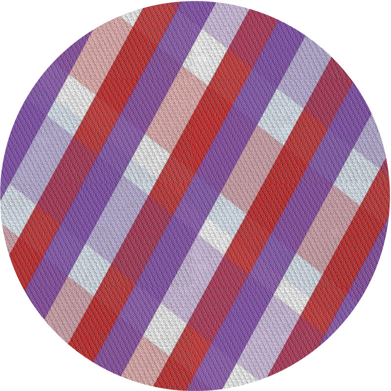 Tapis mauve à motif écossais Kieffer, Rond 5 pi