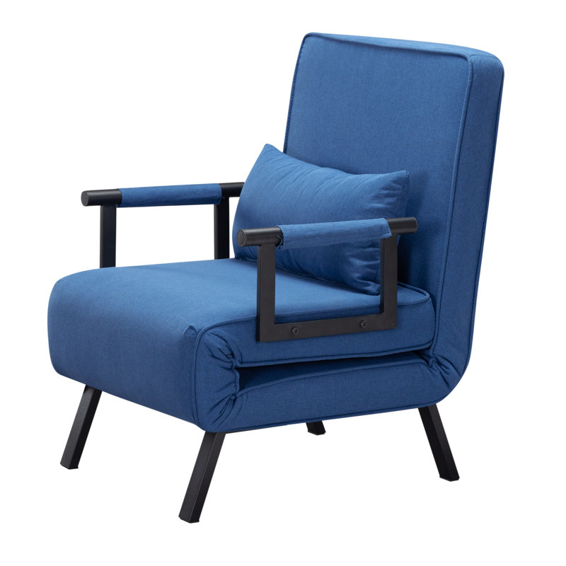 Canapé-lit convertible 4 en 1 George Oliver, Polyester bleu