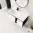 40'' Vanity With Ceramics Basin. Soft-Close Door For Bathroom. Modern Design. Spacious Storage. Plywood Construction. White And Black Sink. Contemporary Storage Area. Material.-1327342328