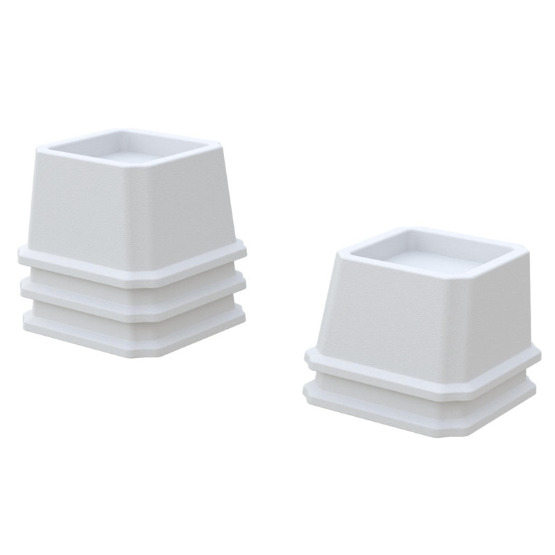 Ensemble de 9 élévateurs de lit robustes, Blanc, H 2,9 po x l 4,7 po x L 4,7 po