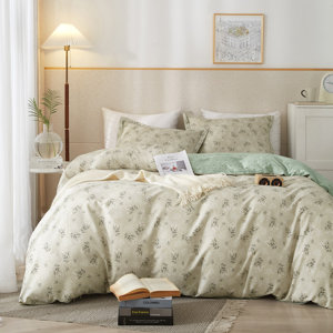 Cotton Floral Duvet Cover Set (size unknown)
