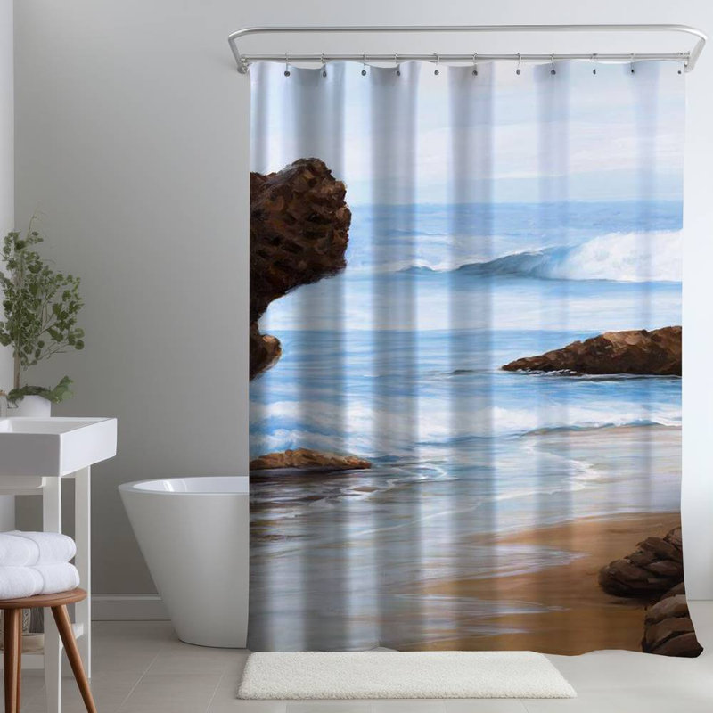 Shower Curtain CO22 – Polyester Shower Curtain, Dye Sublimation Print, 71" W × 74" L