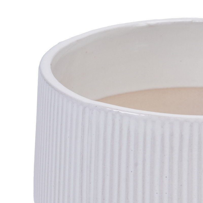 2 pots de fleurs en céramique, pot de fleurs moderne pour patio, jardin ou rebords de fenêtre - blanc brillant