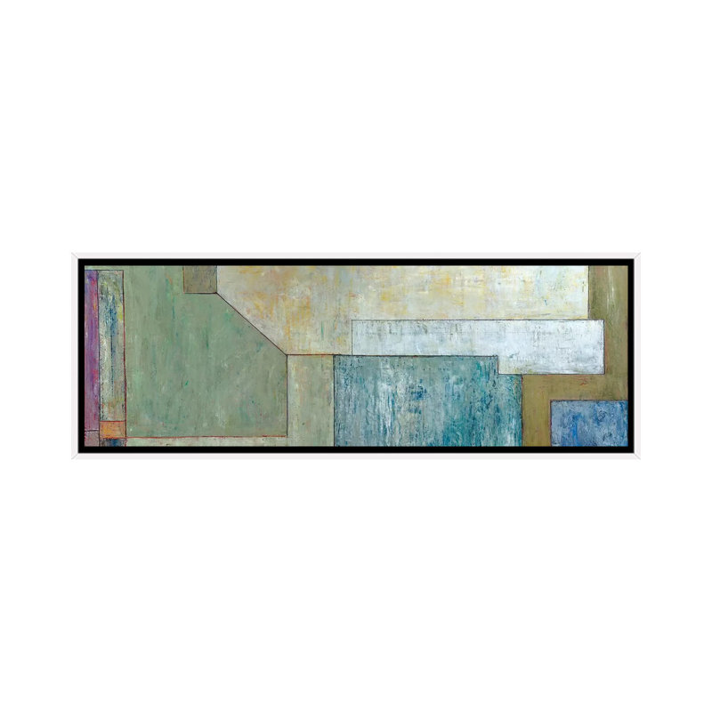Soft Landing by Stephen Cimini - Panoramic Painting on Canvas, 30.48 cm H x 91.44 cm W, White Framed