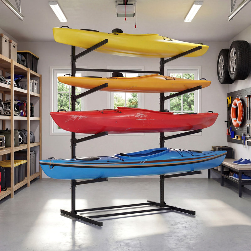 Support de rangement pour kayak, support multi-niveaux à 2/4 niveaux, support de kayak mural / autoportant / pour quai