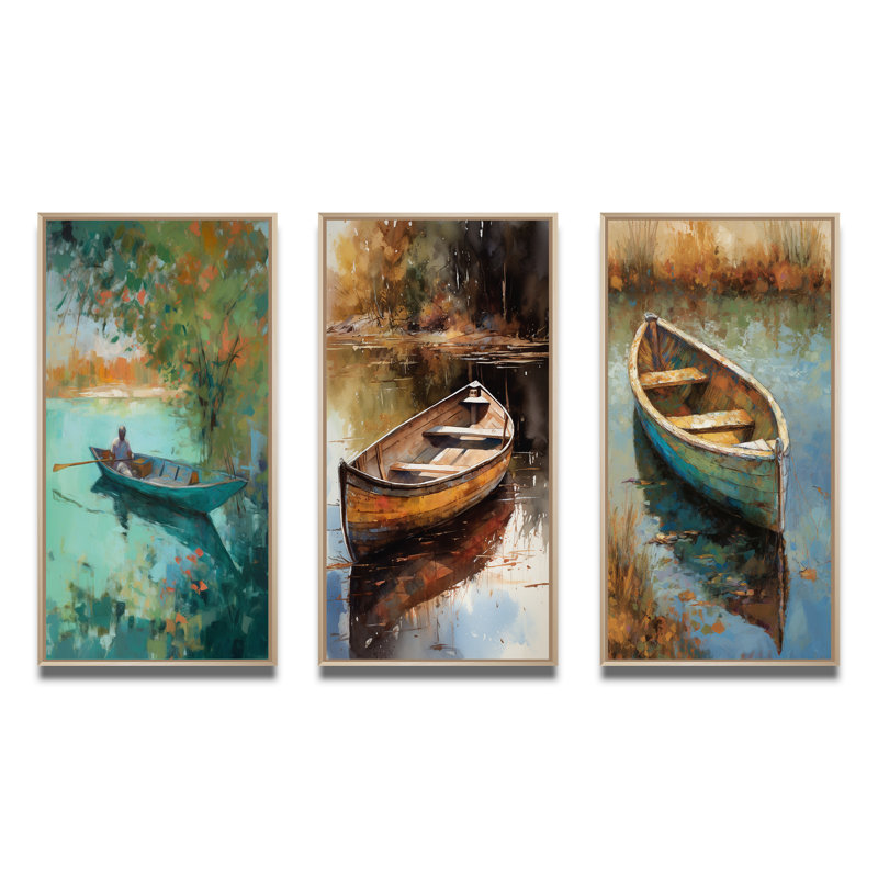 Ensemble de 3 pièces Autumn Lake, Cadre naturel flottant, H 20 po x l 36 po