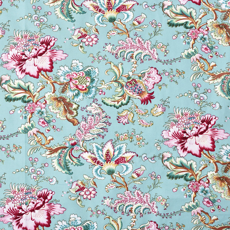 Bazan Cotton Semi Sheer Curtain Single Panel, Mint/Pink