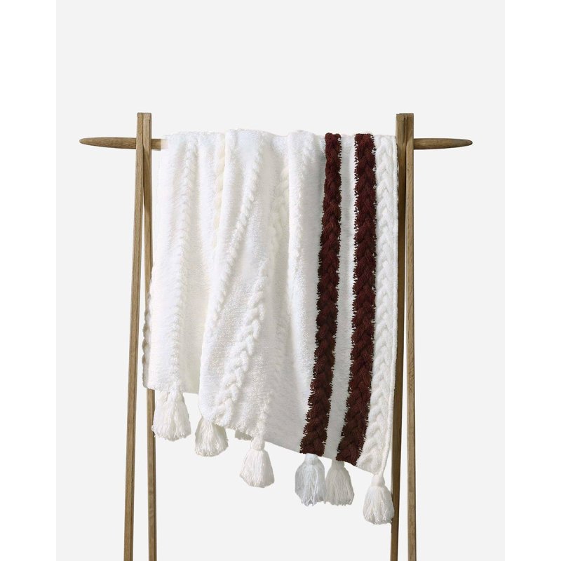 Throw Blanket, Off White/Midnight