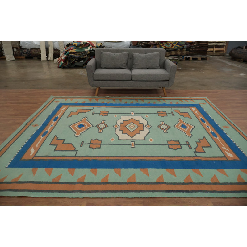 Tapis kilim fabriqué à la main 8 x 10 avec des motifs géométriques audacieux