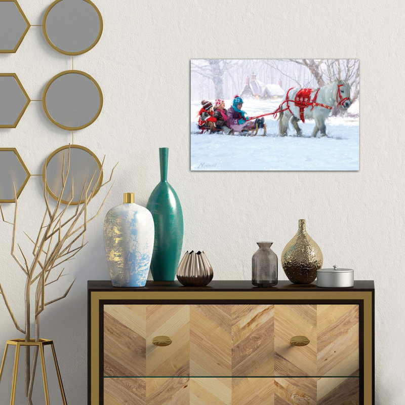 Christmas Pony Ride by The Macneil Studio - Wrapped Canvas Painting, 66.04 cm H x 45.72 cm W x 1.91 cm D