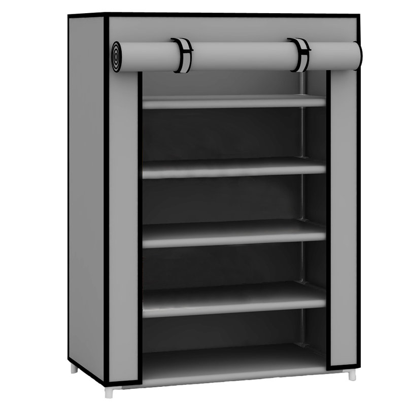 15 Pair Shoe Rack, Grey