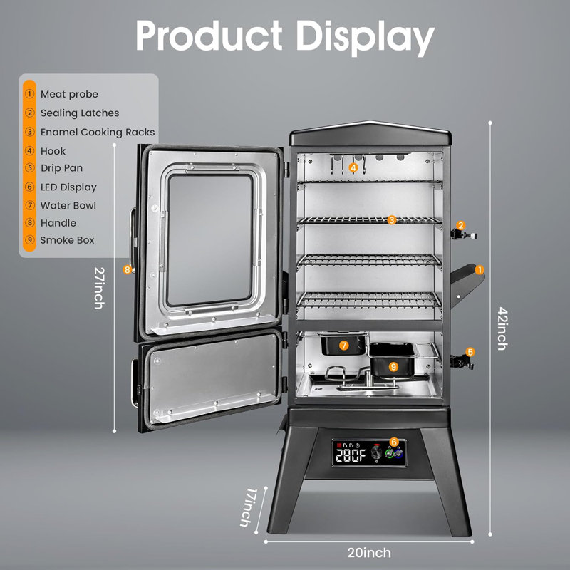 Large Vertical Electric Smoker Grill