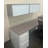 City View Flip Up Wall Mounted Storage Unit with Frosted Glass Door, 17.25"H x 35.5"W, Grey Oak -1216969347