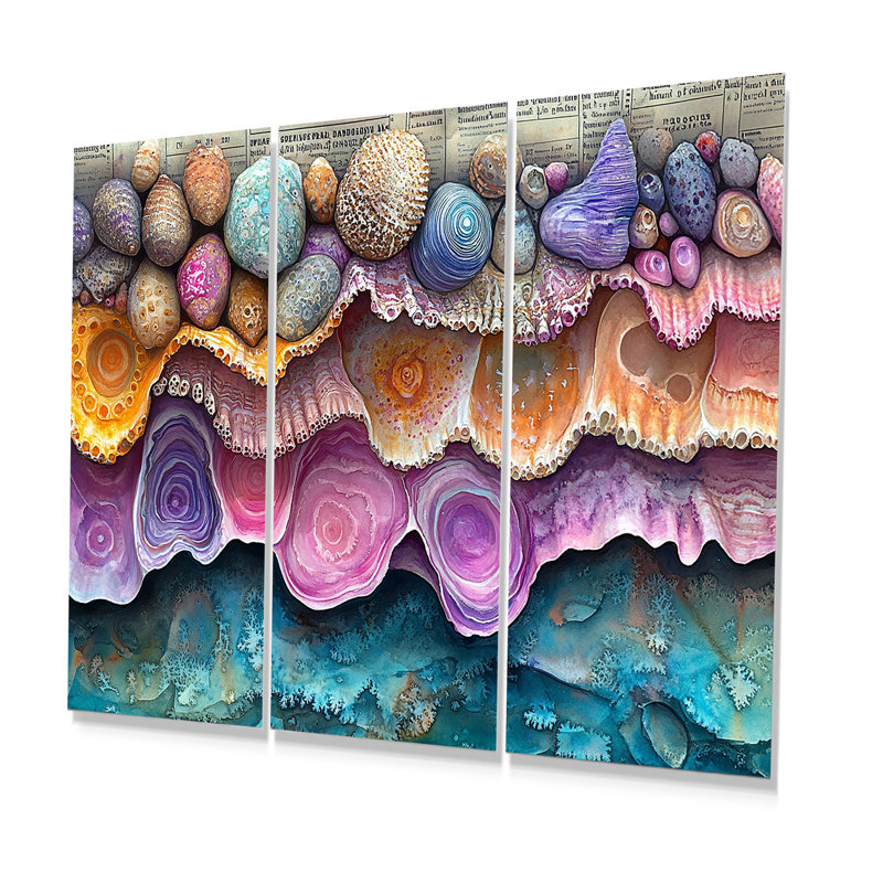 Ensemble de décorations murales roses et bleues, Métal métal, H 40 po x l 60 po x P 1 po