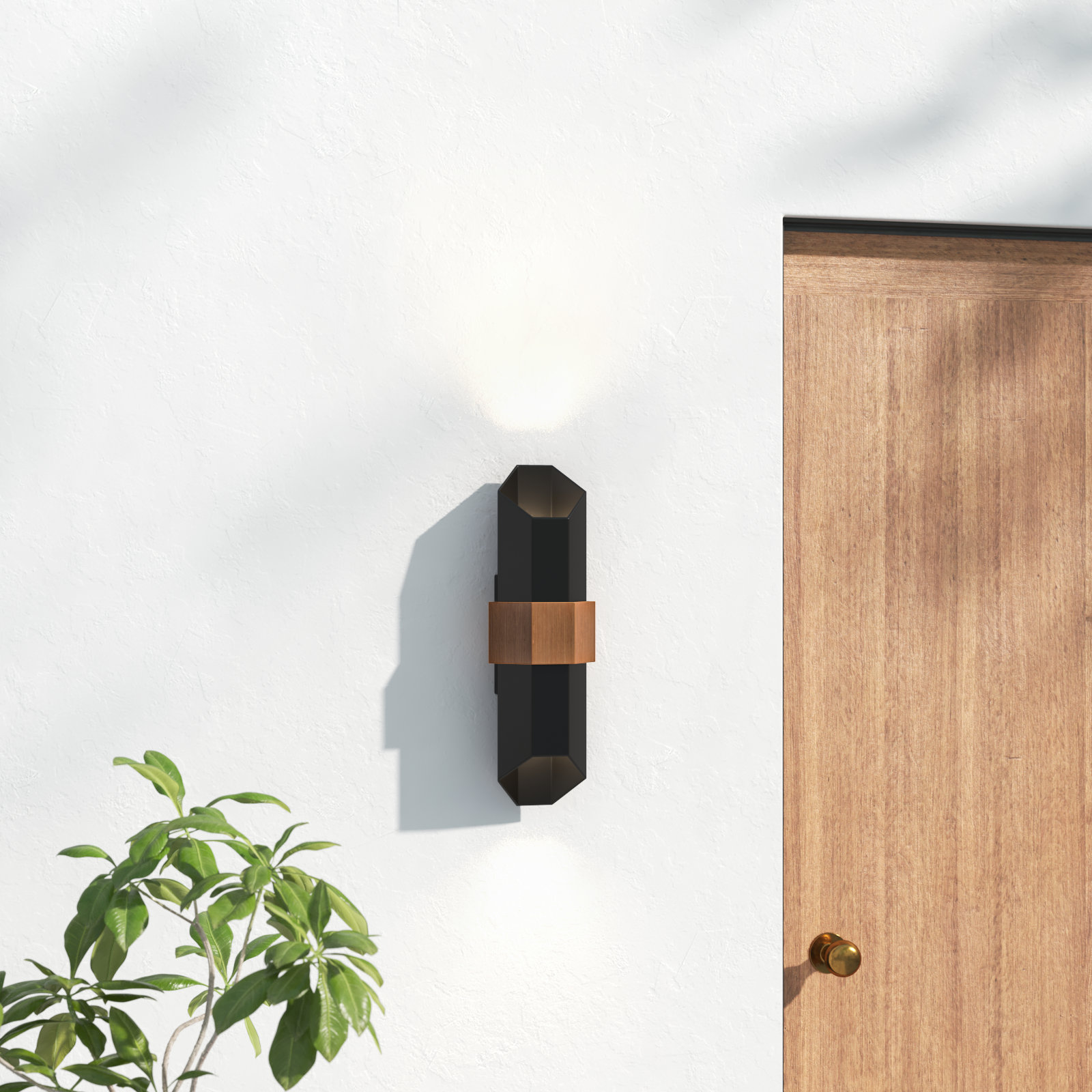 Betton Novelty Outdoor LED Wall Light, 12 W, 20.5" H x 6.75" W x 5" D, Matte Black