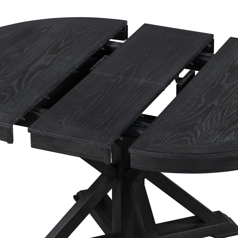 Ensemble repas Harmonique Retro Elegance avec rallonge papillon extensible, Gris/espresso, Espresso