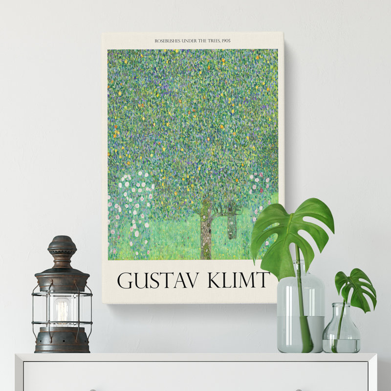 Rosebushes under the Trees by Gustav Klimt - Wrapped Canvas, 50cm H x 35cm W x 3cm D