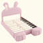 Upholstered Platform Bed With Cartoon Ears Shaped Headboard And Light