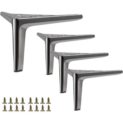 Pieds de remplacement en métal robuste pour armoire canapé canapé moderne avec quincaillerie de fixation