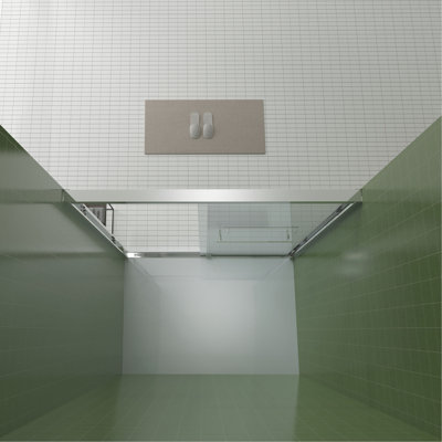 Porte de douche coulissante double en aluminium de 56 à 60 po x 70 po, porte de salle de bain coulissante avec verre trempé transparent de qualité supérieure 5/16 po (8 mm), quincaillerie de douche coulissante en chrome, finition chromée