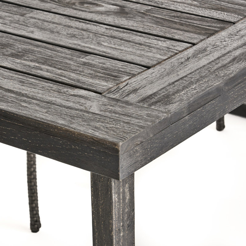 Table de salle à manger en bois 69 po avec sablage gris