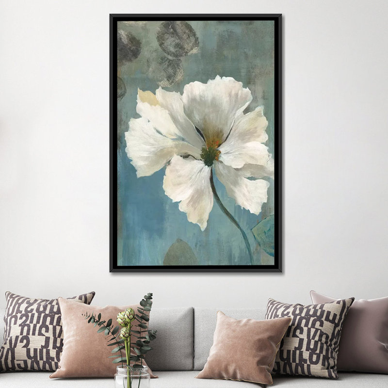 « ice blue i », impression sur toile, H 26 po x l 18 po x P 1,5 po, Toile avec cadre noir, Pas de tapis
