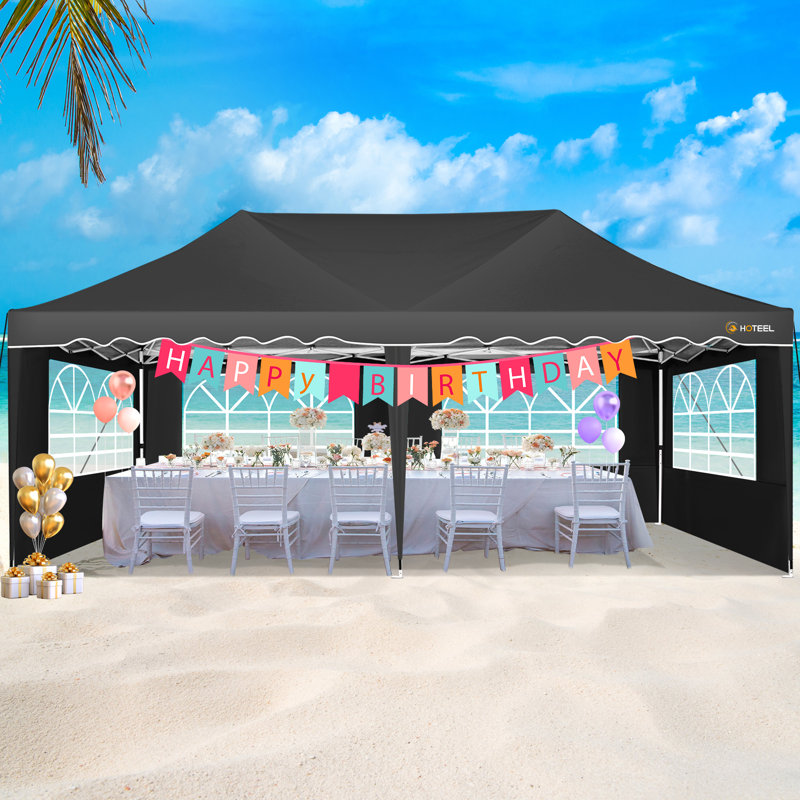 Broche 3m x 6m Metal Party Tent, Black
