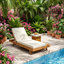 Chaise longue inclinable simple en bois d'acacia Christopher Knight Home l 37,75 po x P 79 po x H 34 po