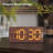 Wooden Digital Alarm Clocks For Bedrooms: Dimmable Dual Alarm Clock With Large Numbers For Bedside Desk - Brown