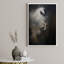 Impression sur toile majestueuse cheval blanc - Décor équestre dramatique pour chambre à coucher ou bureau-115195421-115195422-115195423