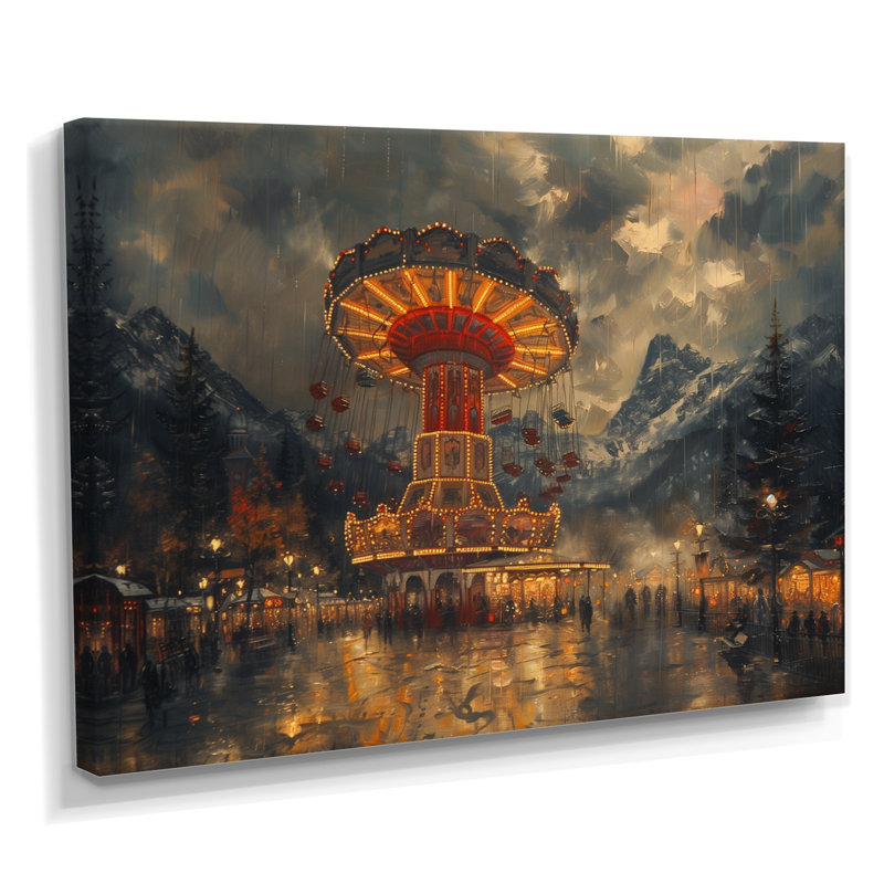 Carousel Amusement Parks Adventure V - Art mural de parcs d'attractions, Toile tendue, H 40 po x l 60 po