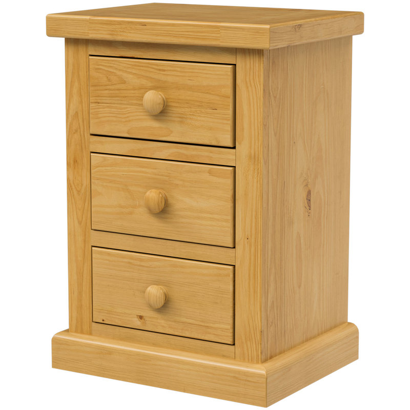 Chunky 45cm W Solid Wood Bedside Table