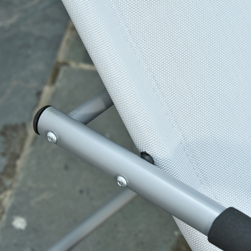 Chaise longue d'extérieur en acier Silis, Gris