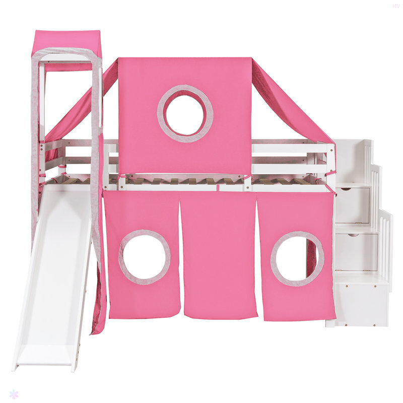Lit mezzanine avec tente et tour