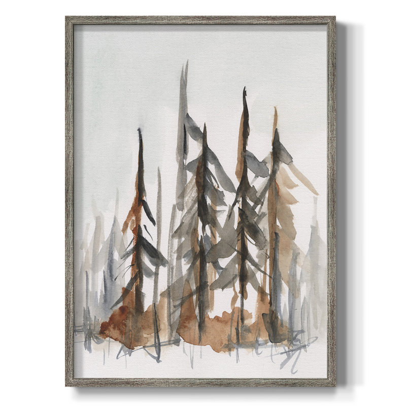 Rustic Evergreen I, reproduction encadrée - bois massif, H 15 po x l 12 po