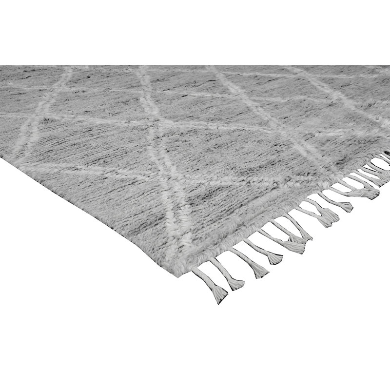 Wool Geometric Area Rug in Gray, Rectangle 12' x 15'