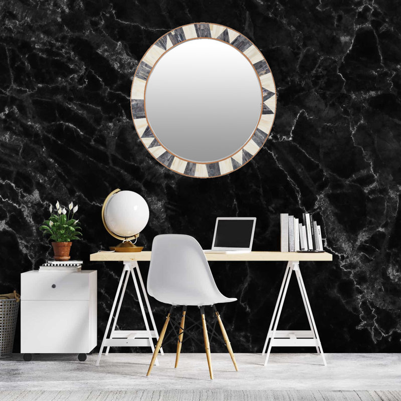 Benni Bone Circle Wall Mirror, 34" x  34"