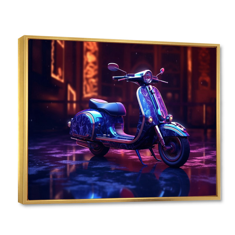 Scooter City Rides III, H 12 po x l 20 po x P 1 po, Cadre flottant doré