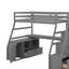 Lit mezzanine simple avec tiroirs, tablettes et bureau-789759793