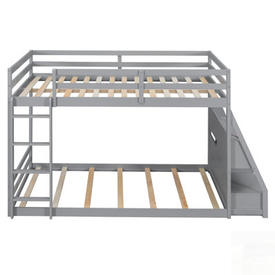 Bunk Bed With APP-Controlled LED Lights, USB Ports, Storage Shelves, And 2 Drawers