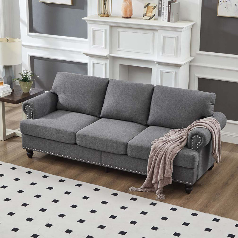 Revêtement en polyester rembourré avec clous, Gris