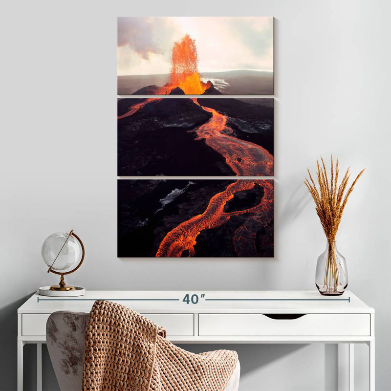 Éclosion du volcan Alvord Kilauea, H 20 po x l 32 po