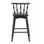 Tabouret de bar d'intérieur en bois Doria, finition noire avec revêtement gris, ensemble de 4