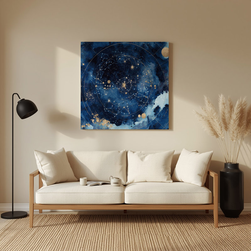 Art mural en métal bleu
