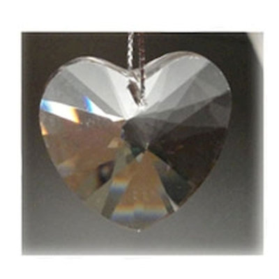 Ornement figurine suspendue à coeur cristal