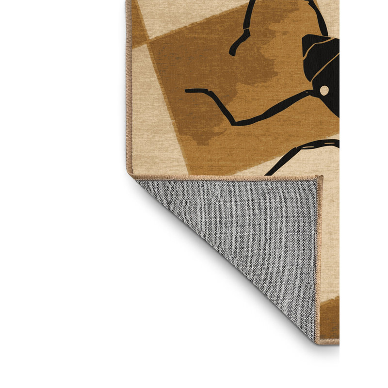 Tapis rétro à carreaux lavable à la machine Osazee, 6x9