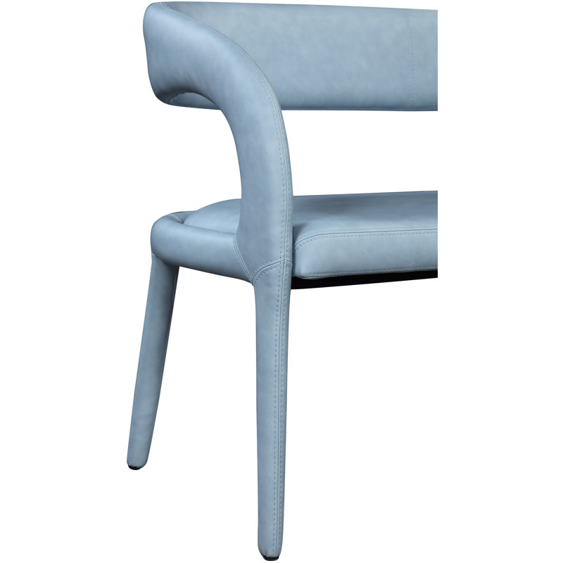 Sylvester Aurich Faux Leather Bench, Light Blue Vegan Leather
