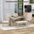 Shanequah 6-Piece Farmhouse Dining Table Set, Rectangular Trestle Table and 4 Upholstered Chairs & Bench for Dining Room,dining room set,dinning table set-895771827-895771836-895771837