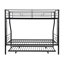 Lit simple superposé au dessus d'un lit double avec lit gigogne en métal, aucun sommier requis, assemblage facile